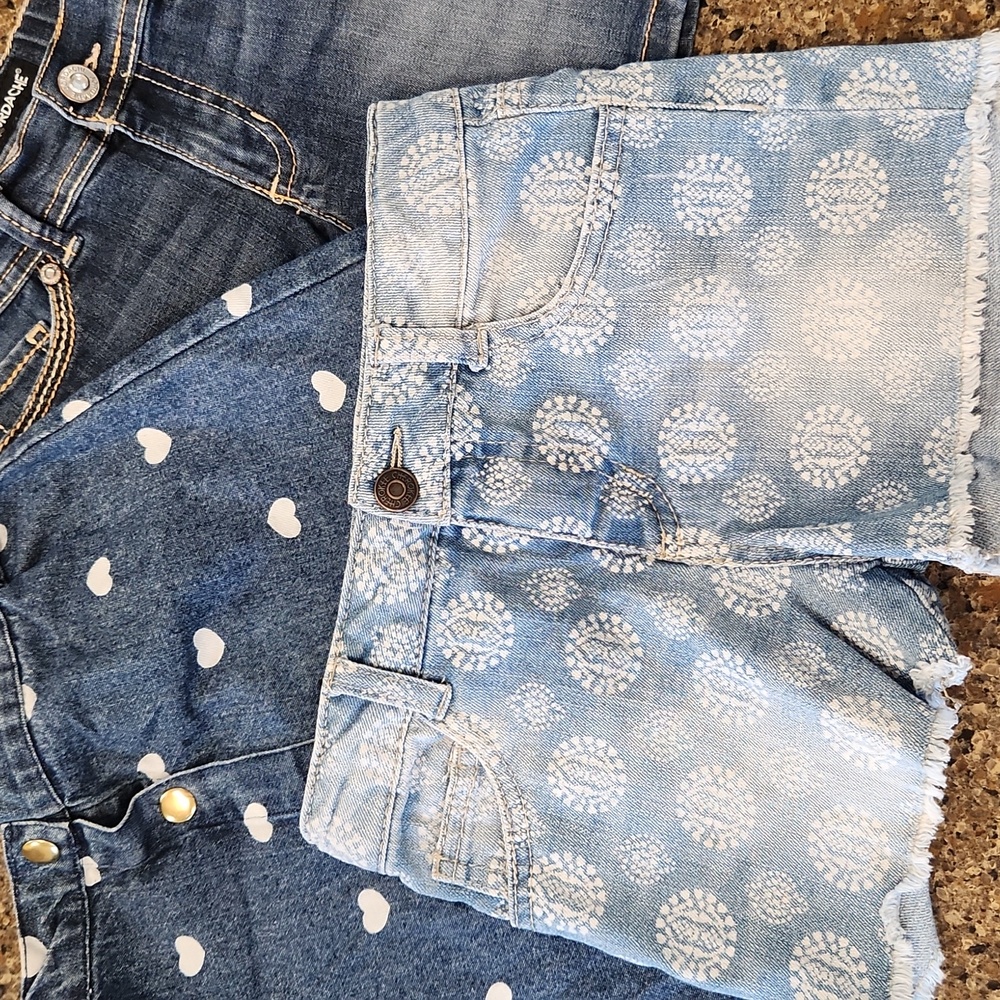 LOT of 2 Shorts/ 1 Skirt Denim Size 6-8